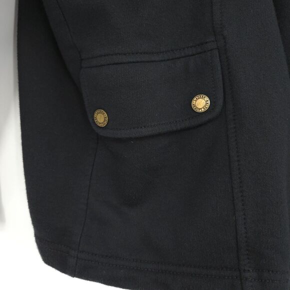 Lauren Ralph Lauren womens black knit shaket jacket Size 2X Field Military brass - Picture 6 of 12